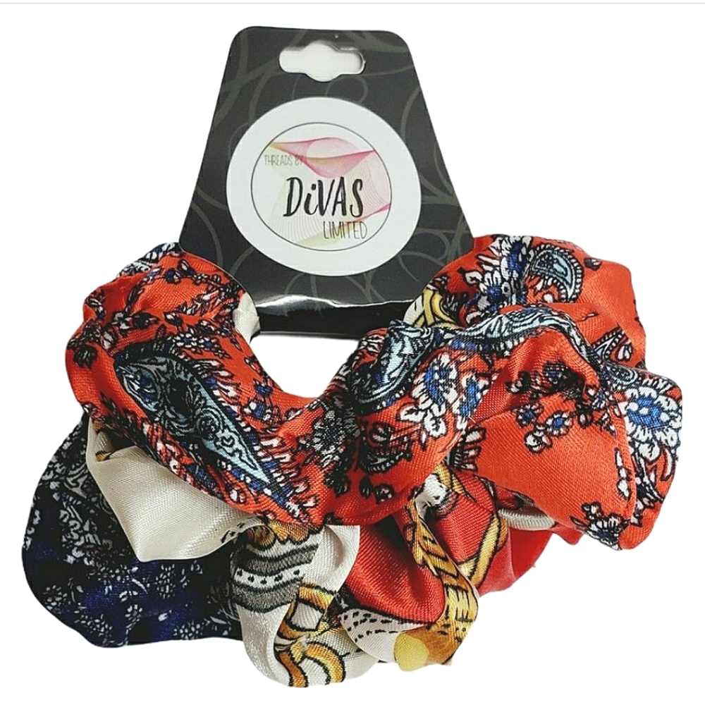 DIVAS LIMITED Satin Scrunchies, 3pk, NWT